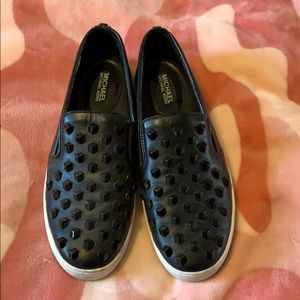 Michael Kors black studded sneakers!